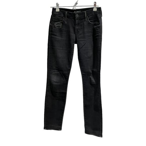Mother The Looker Destroyed Ride Straight Ankle Black Jeans Women's Size 25 - Picture 1 of 7